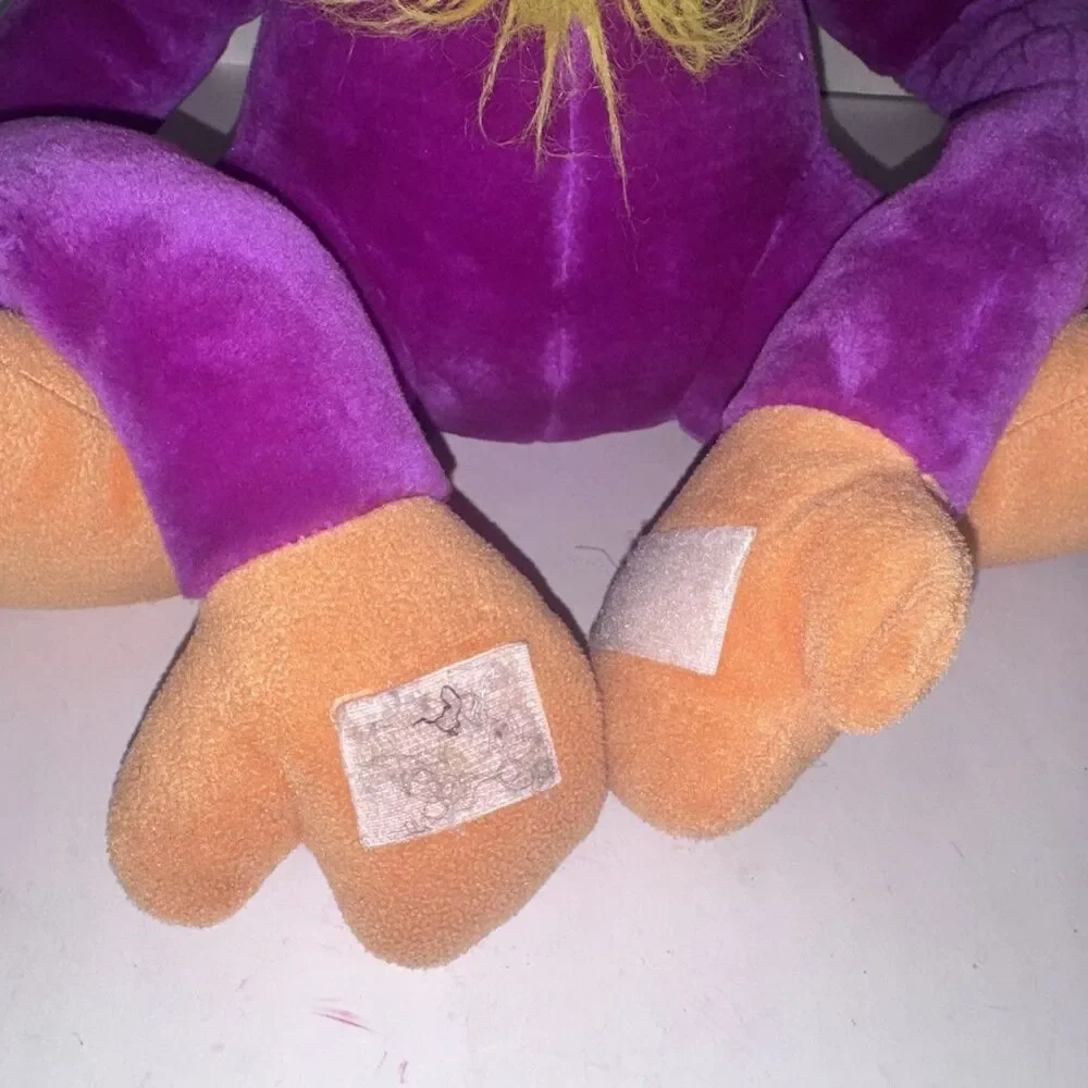 Vintage Great American Toy Co Purple Monkey Plush 20” Hook Loop Hands Hug